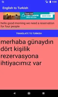 English to Turkish Translator android App screenshot 1